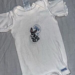 Bugs Bunny Baby Vintage 90s White Tee Newborn